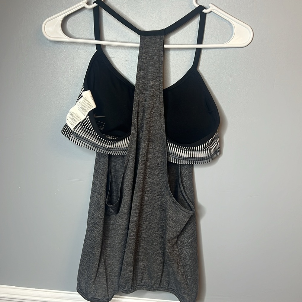 Women’s Nike Texture Stripe Layered Swim Tankini Top Size M - Picture 5 of 7